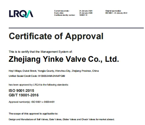 ISO 9001 Certificate